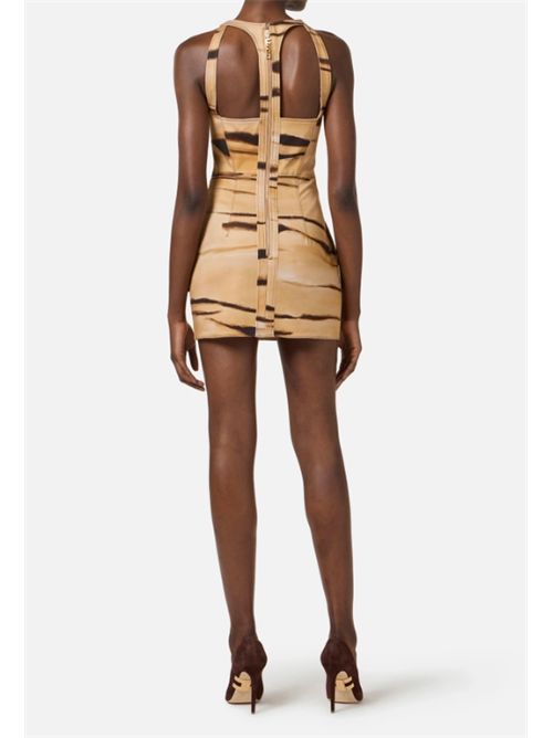 MINI DRESS WITH TIGER PRINT ELISABETTA FRANCHI | AB95962E2470 cammello